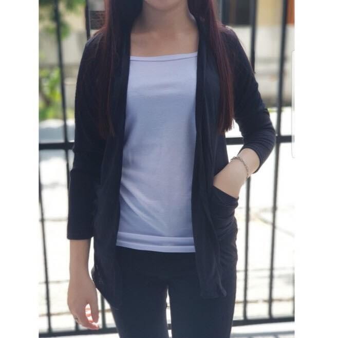 Labelledesign CARDIGAN BASIC SIMPLE KANTONG-HITAM