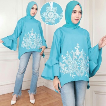 Ladies Fashion Blouse Tunik Terompet Wanita / Tunik Kerja Wanita Formal / Tunik Santai Wanita Kasual