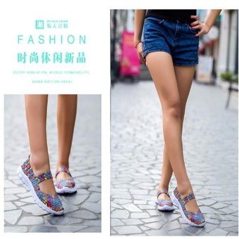 LALANG Breathable Mesh Shoes Women Woven Shoes Flats Flip Flops (Grey) - Intl Mei 2018 - 3 LALANG Breathable Mesh Shoes Women Woven Shoes Flats Flip Flops (Grey) - intl - 3