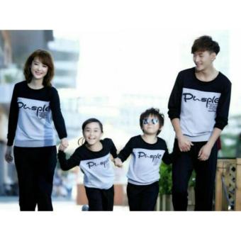 Gambar legiONshop baju keluarga | sweater keluarga | baju family | bajucouple family PUSPLE black (babyterry ayah bunda 2anak)