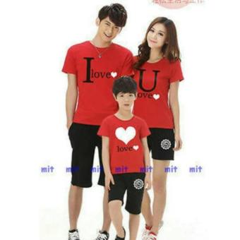 Gambar legiONshop Kaos keluarga | baju keluarga | baju couple FAMILYLOVELY red (Ayah+Ibu+Anak)
