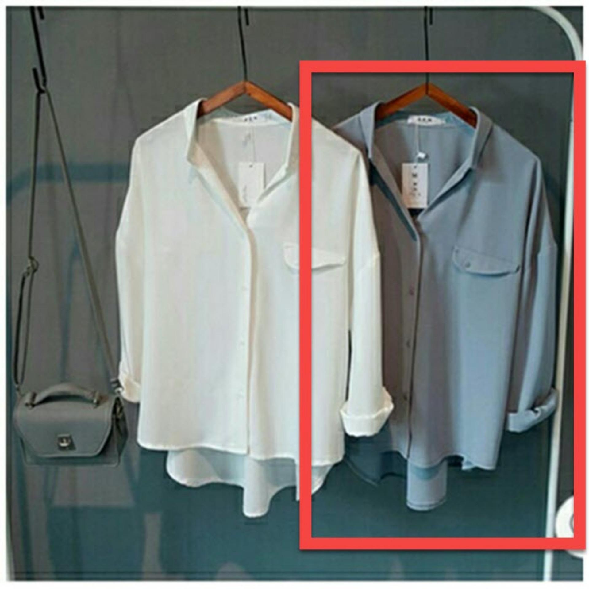 LF REAL PICTURE Kemeja Wanita Lengan Panjang Polos Emmi /  Hem Fashion / Kemeja Cewek Tunik /Kemeja Santai Wanita Kasual Emma / Tunik Wanita / Long Hem Wanita NR- Putih / Kemeja Formal Wanita / Kemeja Kerja Wanita / Long Hem Wanita / Atasan Wanita D2C