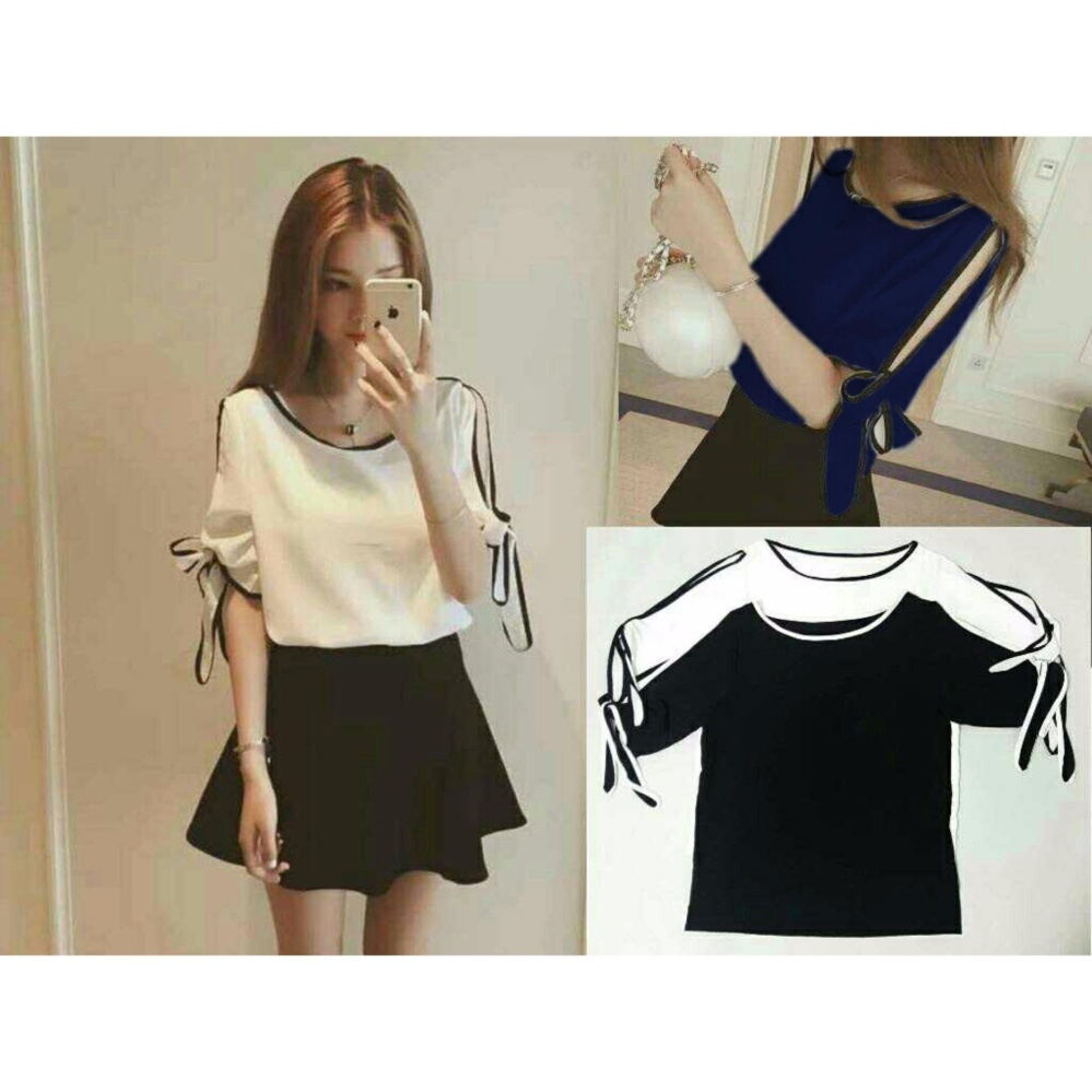 LF Blouse Wanita Lengan Panjang Nami / Atasan / Top Fashion Naomi3  / Blouse Kemeja Formal Kasual Santai /  Blouse Polos NR- Hitam D3C