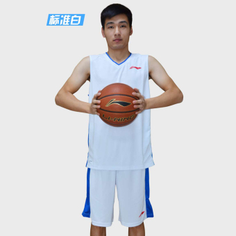 Gambar LINING AATM003 pria jas tanpa lengan rompi permainan kebugaran pakaian pakaian basket (Standar putih 5)
