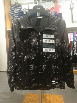 Gambar Lining afdm007 kontra basket pria kamuflase jaket jaket (Standar hitam sepotong dicetak)