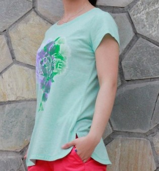 Gambar LINING ahsj206 1 Korea Fashion Style musim panas perempuan dicetak t shirt (Seperti gambar)