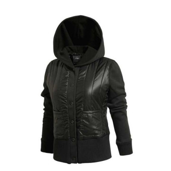Gambar LINING ajmj026 seri tenis wanita baru berkerudung jaket hangat empuk (AJMJ026 1 New dasar hitam)