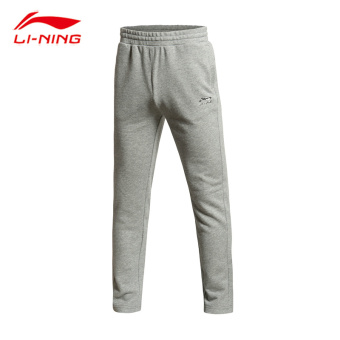 Gambar LINING AKLK121 Celana Joging Lurus Laki laki Celana Kasual Celana Wei (Bunga berwarna abu abu) (Bunga berwarna abu abu)