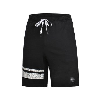 Gambar Lining aksm167 katun pelatihan celana pendek celana panjang (Standar hitam AKSM167 2)