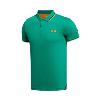 Gambar LINING aplk037 2 3 4 1 aplk041 asli basket pria Slim lengan pendek kemeja POLO (Paprika hijau hijau)