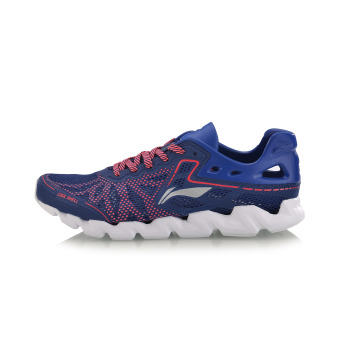 Gambar LINING arbm015 ringan reflektif kebugaran sepatu sepatu pria (Fajar biru flame fluoresensi Hong putih)
