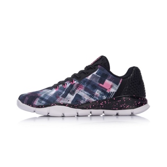Gambar LINING Arkm026 Wanita Baru Ringan Bernapas Olahraga Sepatu Sepatu Running (Hitam neon merah muda manis)