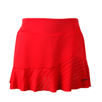 Gambar LINING Askl042 Produk Asli Bulutangkis Celana Rok Mini (Merah)
