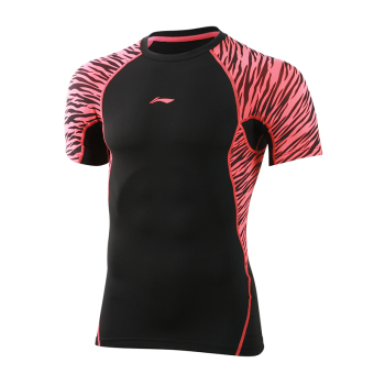 Gambar LINING Asli Kebugaran Pakaian (AUDL089 2 hitam Hong) (AUDL089 2 hitam Hong)