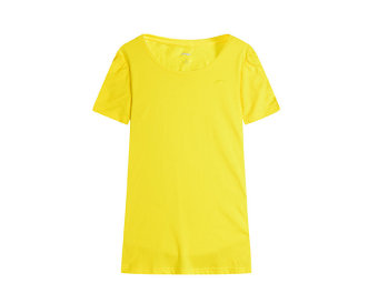 Gambar LINING atsj348 1 Jianyue perempuan kebugaran lengan pendek t shirt (Kuning)