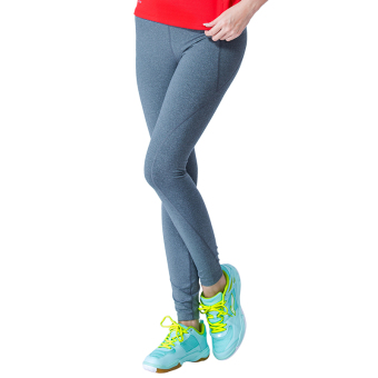 Gambar LINING aull082 pelatihan peregangan legging kebugaran celana celana bulu tangkis (Abu abu)