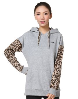 Harga LINING awdj794-1 bunga abu-abu pullover berkerudung sweater (Seperti gambar)