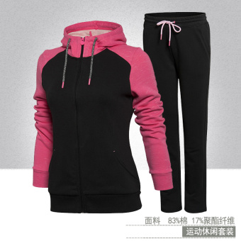 Gambar LINING AWDK088 AKLK088 perempuan musim semi dan musim gugur berjalan sweater olahraga jas (116 merah merah hitam jas)
