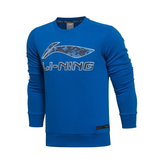 Gambar LINING AWDL469 pria musim semi pria baru kebugaran pakaian sweater (Badai biru 1)