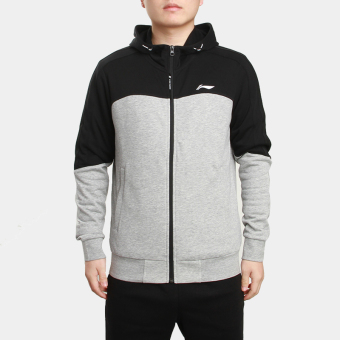Gambar LINING AWDM105 baru musim semi kebugaran sweater (Bunga abu abu standar hitam 2)