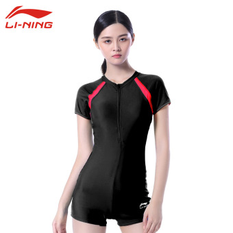 Gambar LINING baru pakaian renang (Hitam)