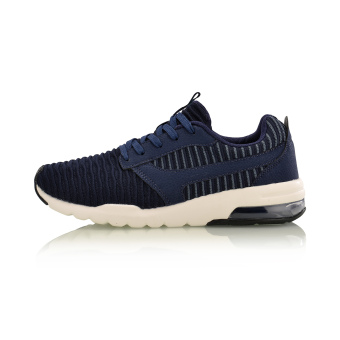 Gambar LINING kasual bantalan udara otentik resmi sepatu lari sepatu pria (Kacang biru tua Flint biru)