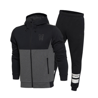 Gambar LINING m097 baru pria basket seri perempuan sweter kardigan (Mendalam bunga abu abu dan hitam satu set) (Mendalam bunga abu abu dan hitam satu set)