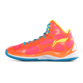 Gambar LINING merah muda asli tinggi atas sepatu tergelincir sepatu olahraga sepatu wanita (Yao neon orange flame fluoresensi Hong)