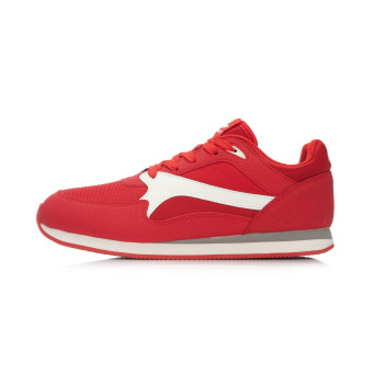 Gambar LINING Model Musim Semi Dan Musim Gugur Produk Asli Kasual Papan Sepatu Sepatu Santai (Cinnabar Hong putih)