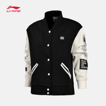 Gambar LINING ms. baru basket seri olahraga kasual sweater (Hitam)