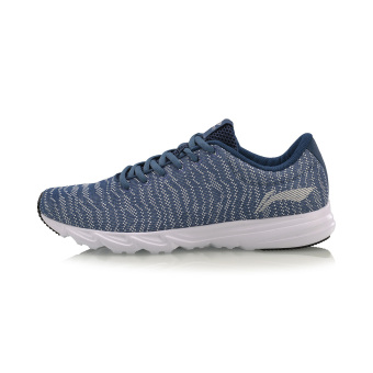Gambar LINING musim semi dan musim panas ringan penyerapan shock tergelincir jala memakai sepatu olahraga, sepatu kasual (Cloud Prusia biru putih)