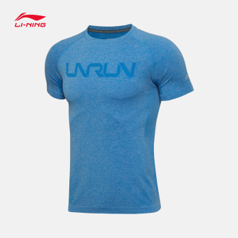 Gambar LINING Nyaman Laki laki Musim Semi Baru Merajut Pakaian Olahraga T shirt (Pencampuran warna kupu kupu biru 3) (Pencampuran warna kupu kupu biru 3)