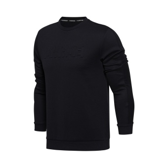 Gambar LINING Pria Baru Bola Basket Seri Sweter Kaos Sweater (Standar hitam)