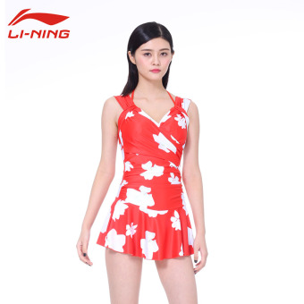Gambar LINING seksi siam petinju rok baju renang (Merah)