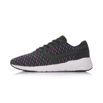 Gambar LINING sepatu casual sepatu wanita sepatu olahraga (Hitam lampu terong Hong lampu neon kuning putih)