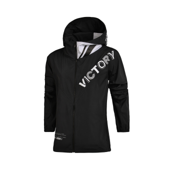 Gambar LINING wanita kasual olahraga jaket jaket (Standar hitam)