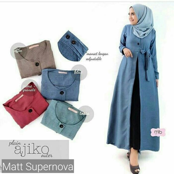 Long Cardigan Murah / Luaran Wanita / Grosir Hijab : Ajiko Long Outer