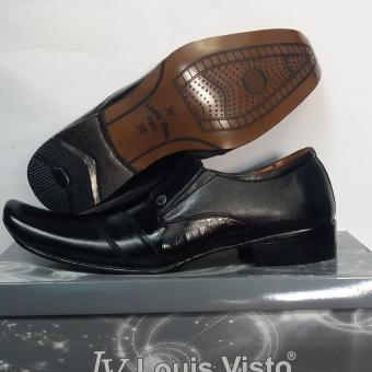 Gambar Louis Visto sepatu pria formal kulit asli model LV 354 black