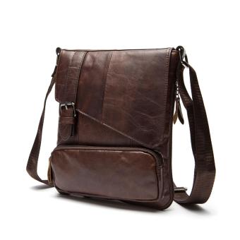Mens Cowhide Leather Messenger Bags Lightweight Shoulder BagsCoffee - Intl Juli 2019 - 2 Mens cowhide leather messenger bags Lightweight shoulder bagsCoffee - intl - 2