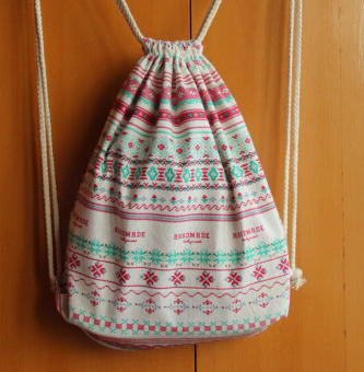 MIZO warna serut bahu kanvas tas pelabuhan balok tas (Putih MIZO)