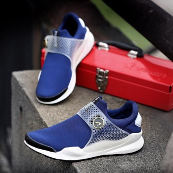 Gambar MSHOES Fashion Men s Elastic Fabric Casual Sneakers Shoes (Navy Blue)   intl