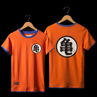 Gambar Mucunsanshe pria katun lengan pendek leher bulat remaja t shirt (Oranye Dragon Ball 04 penyu kata) (Oranye Dragon Ball 04 penyu kata)