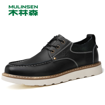 Gambar MULINSEN Inggris kulit pria dan musim gugur sepatu sepatu pria (Yu Yue 270075 hitam)