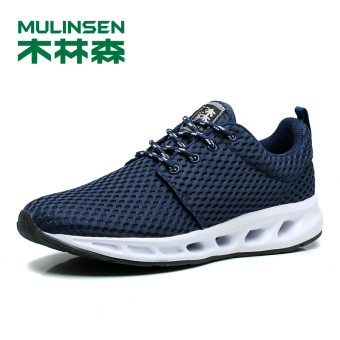 Gambar MULINSEN Korea Fashion Style bernapas jala pria musim panas sepatu sepatu pria (Yu Yue 260047 biru tua [musim panas] bagian)