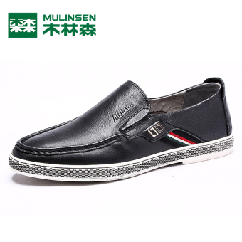Gambar MULINSEN Korea Fashion Style kulit pria sepatu sepatu sepatu pria (Hitam)