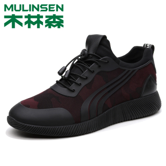 Gambar MULINSEN Korea Fashion Style musim gugur bernapas pria sepatu olahraga sepatu pria (Yu Yue 270111 merah anggur)