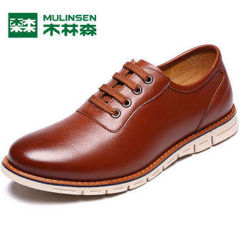 Gambar MULINSEN kulit musim gugur baru bernapas sepatu sepatu pria (Coklat muda)