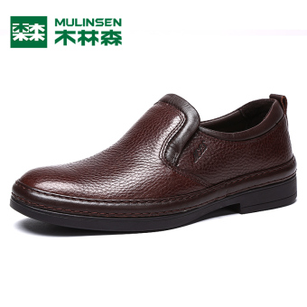 Gambar MULINSEN mm41220193 nyaman kulit high end pria sepatu dress bisnis sepatu kulit (Coklat)