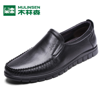 Gambar MULINSEN Musim Dingin Baru Sepatu Kulit Pria Sepatu Pria (Sepatu hitam)