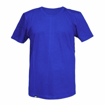 Gambar Muscle Fit Kaos Polos T shirt O neck Lengan Pendek Cotton   Biru